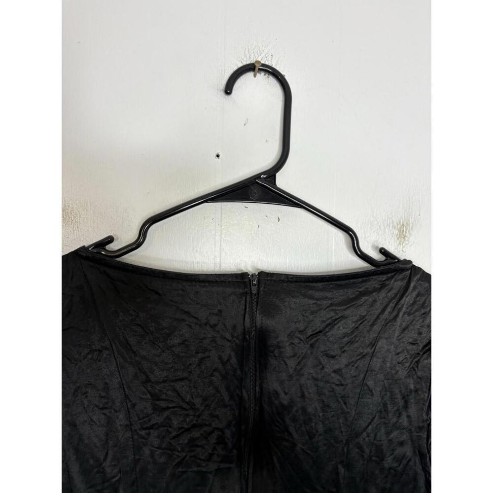 Vintage Lip Service Dress Womens M Helena Maxi Goth Corset Bodice Silky Vamp - Picture 6 of 14